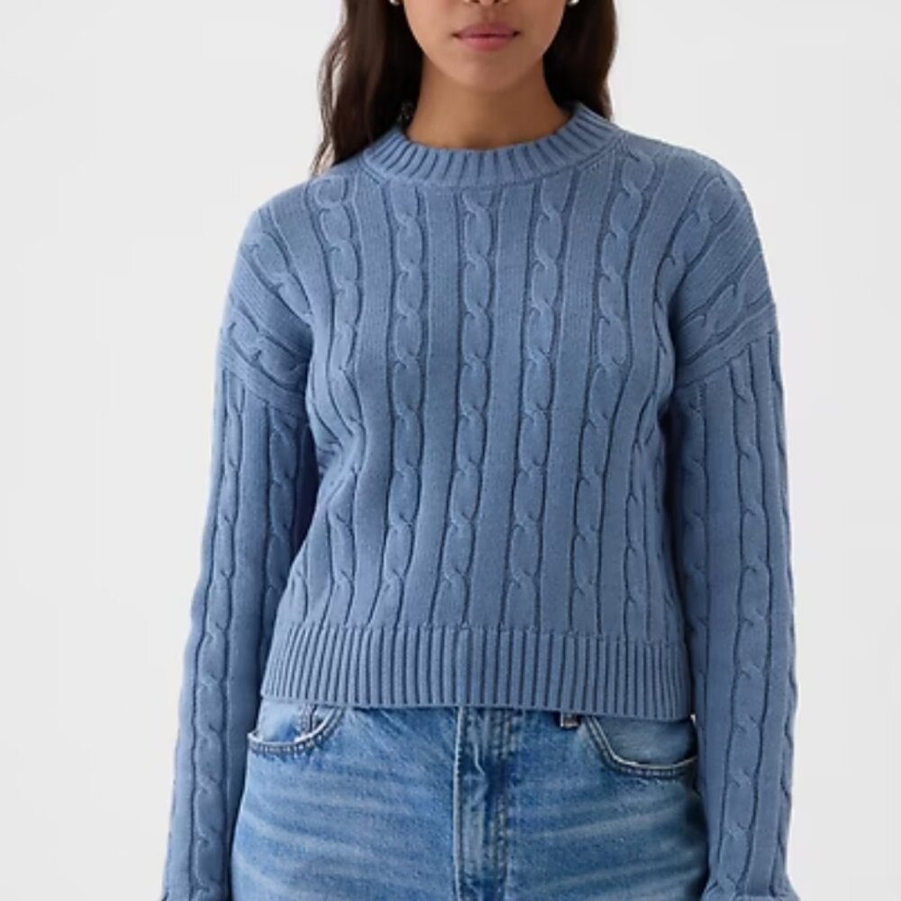 GAP Cable Knit Sweater - Light Blue - XS